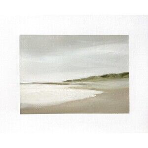 8x10 Original Oil Landscape Painting Neutral Impressionist Calm Coastal Signed
